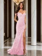 Heloise pearl pink front view prom dress