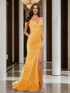 Heloise gold alternate front view 2 prom dress