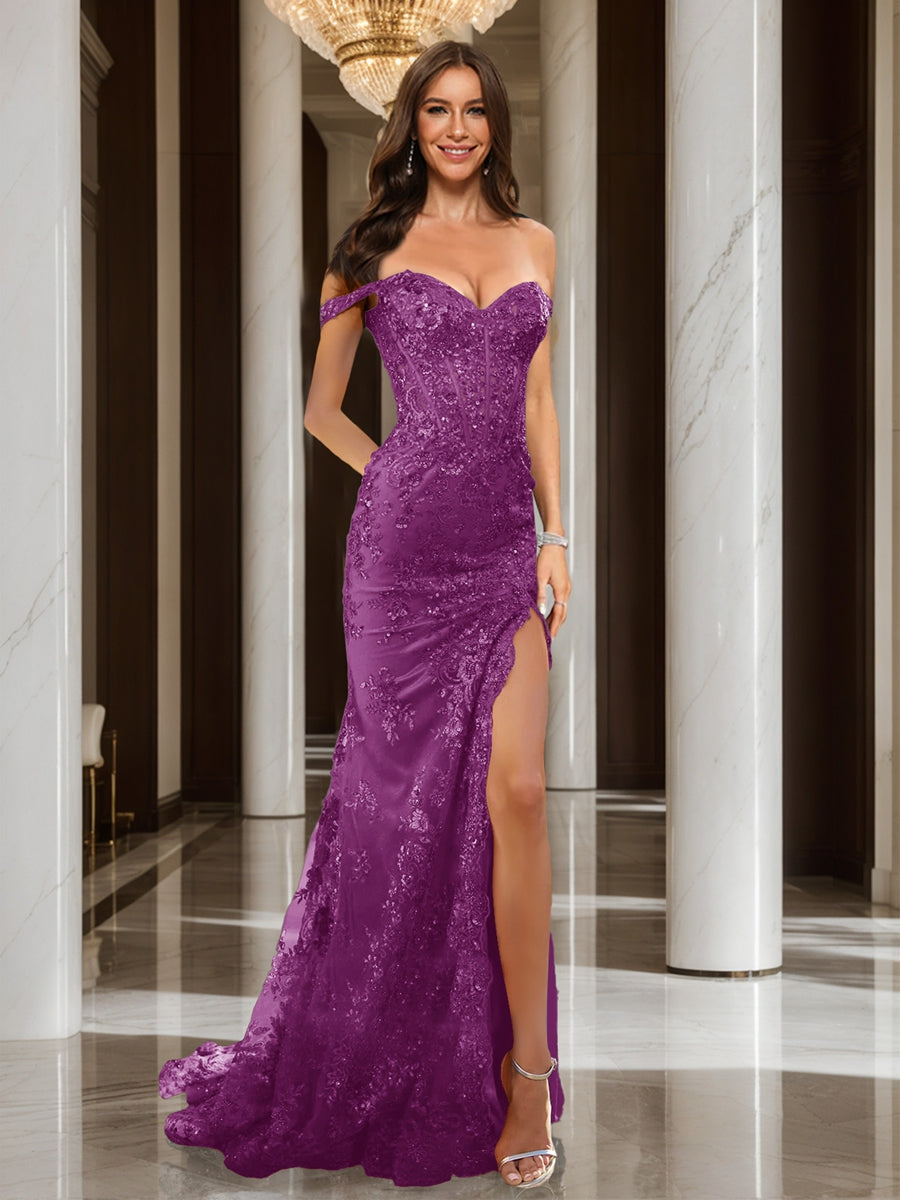 Heloise orchid front view prom dress