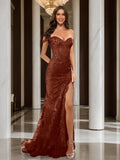 Heloise rust front view prom dress