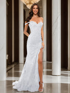 Heloise white front view prom dress