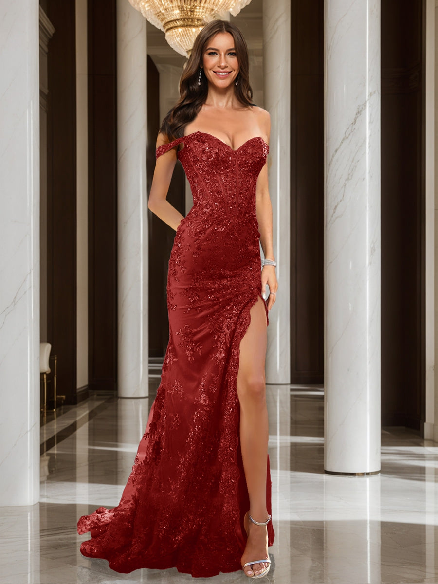 Heloise burgundy alternate front view 3 prom dress