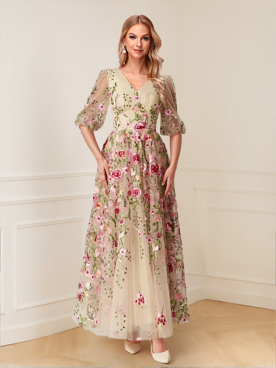 Alexandra June Champagne front view mother of the bride dress