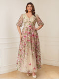 Kara Elise Champagne front view mother of the bride dress