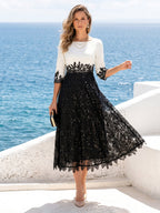 Beatrice June Black front view mother of the bride dress
