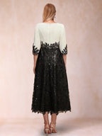 Beatrice June Black back view mother of the bride dress