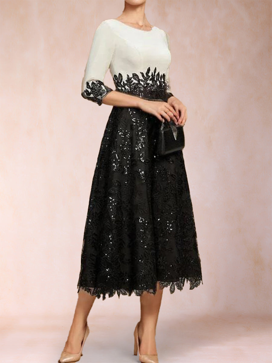 Beatrice June Black side view mother of the bride dress