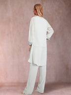 Elara dove grey back view mother of the bride outfit