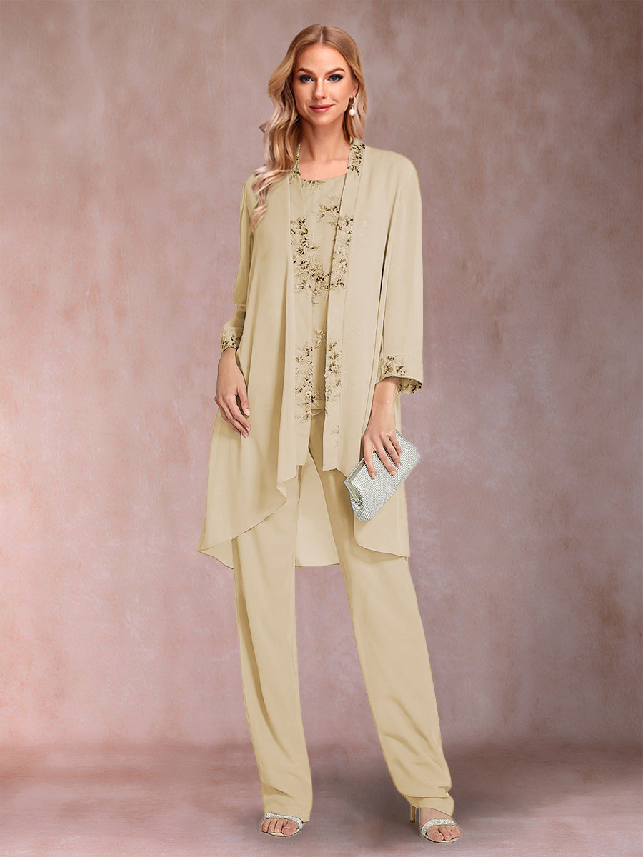Elara champagne front view mother of the bride outfit