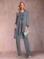 Elara grey front view mother of the bride outfit
