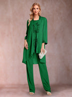 Elara forest green front view mother of the bride outfit