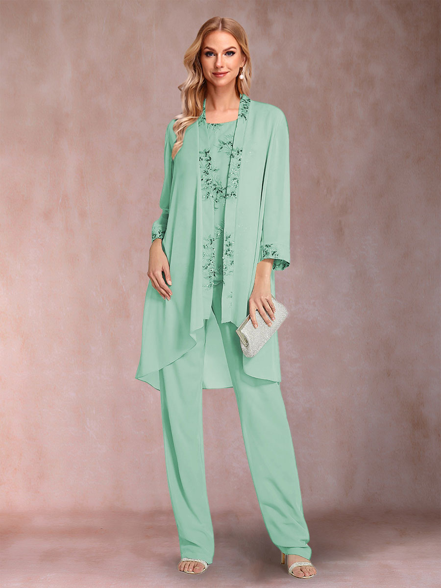 Elara mint green front view mother of the bride outfit