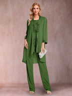 Elara olive green front view mother of the bride outfit