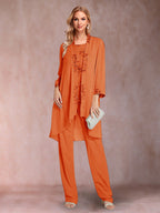 Elara orange front view mother of the bride outfit