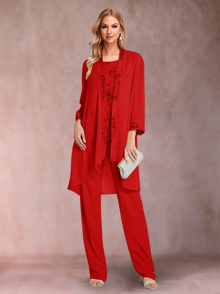 Elara red front view mother of the bride outfit