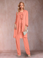 Elara coral front view mother of the bride outfit