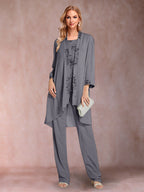 Elara steel grey front view mother of the bride outfit