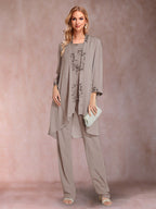 Elara taupe front view mother of the bride outfit