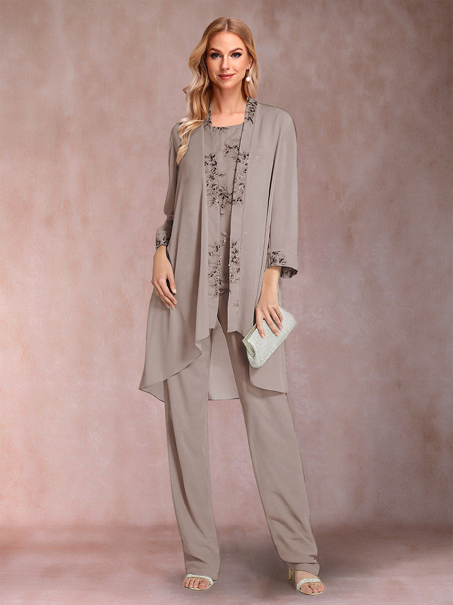 Elara taupe front view mother of the bride outfit