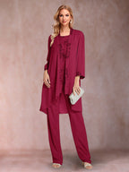 Elara burgundy front view mother of the bride outfit