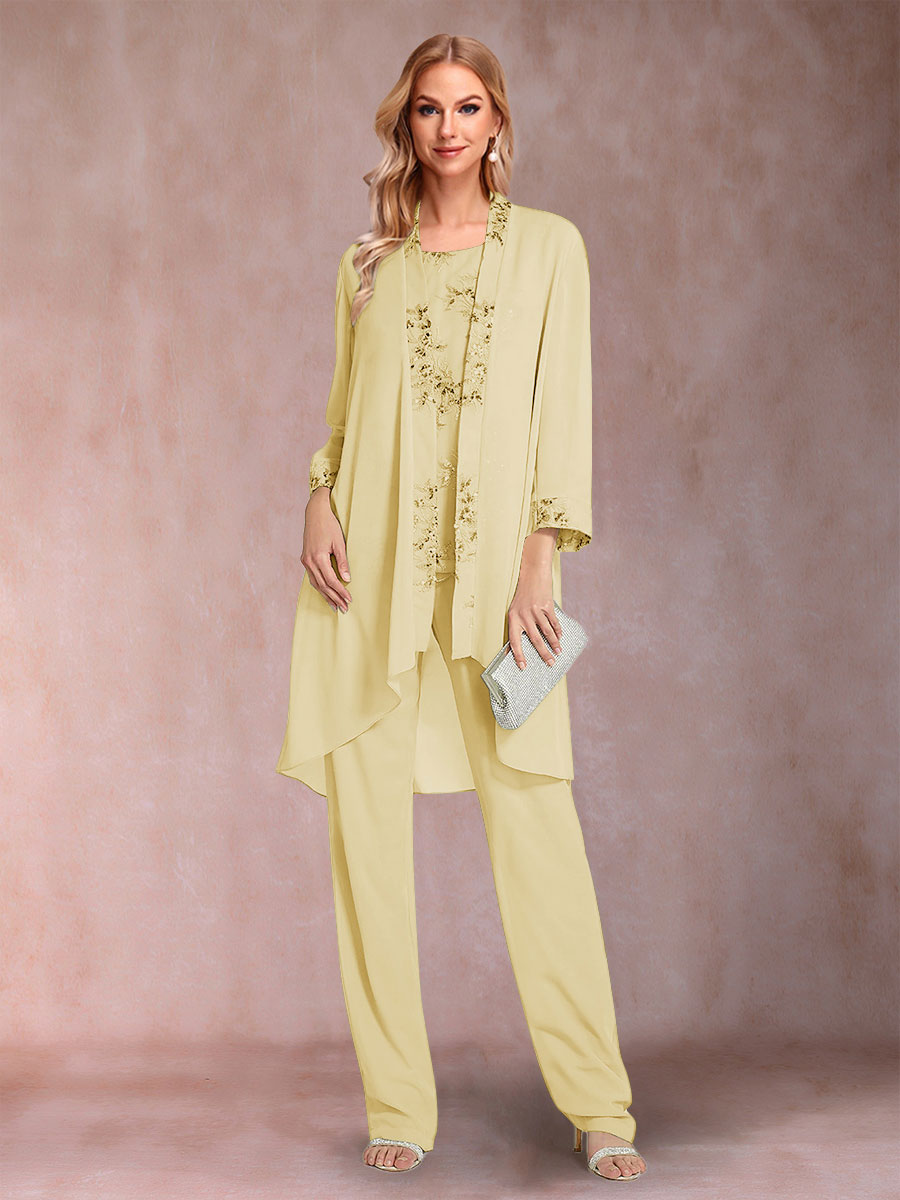 Elara yellow front view mother of the bride outfit