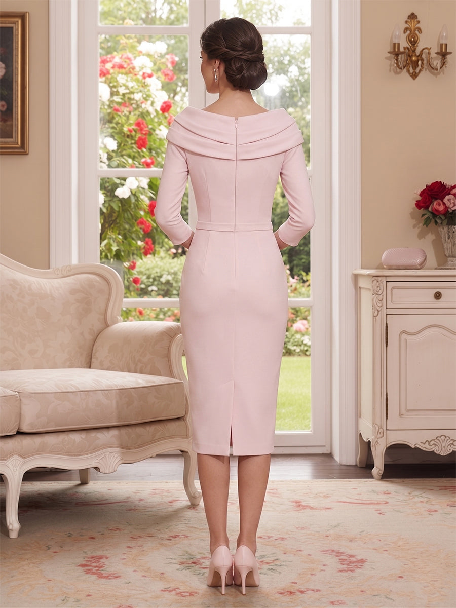 Bettina Hope Rose Pink back view mother of the bride dress