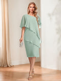 Zinnia June Sage Green front view mother of the bride dress