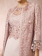 Lisette Dusty Rose side view wedding guest dress