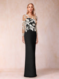 Guinevere Lark Black front view mother of the bride dress