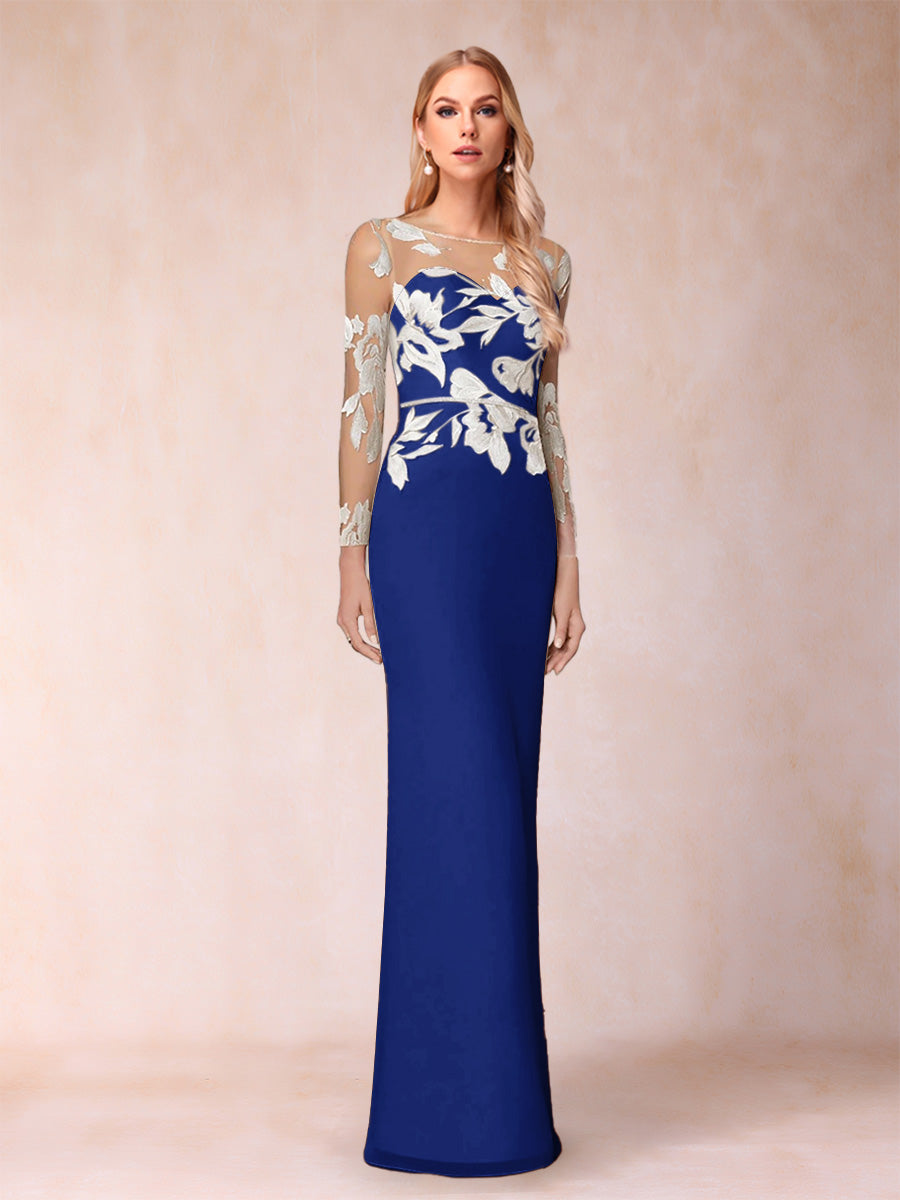 Guinevere Lark Royal Blue front view mother of the bride dress