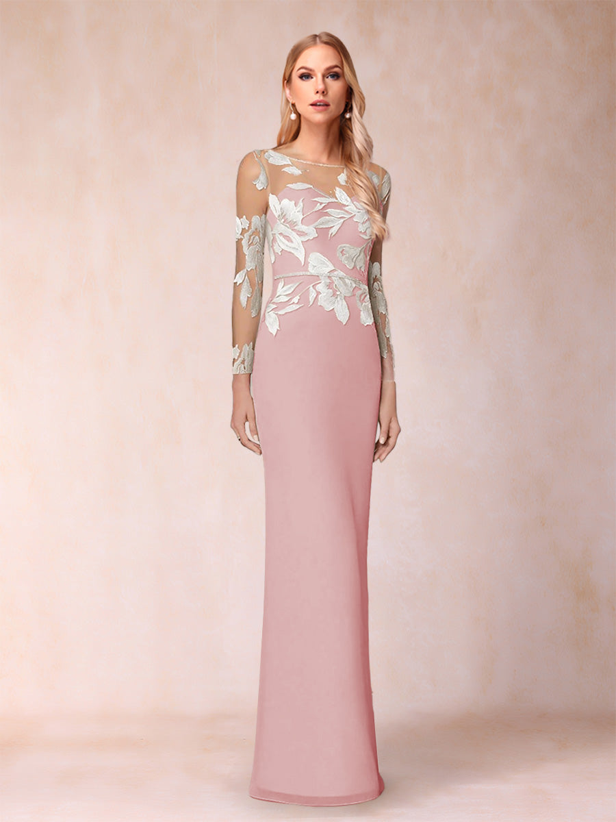 Guinevere Lark Dusty Rose front view mother of the bride dress