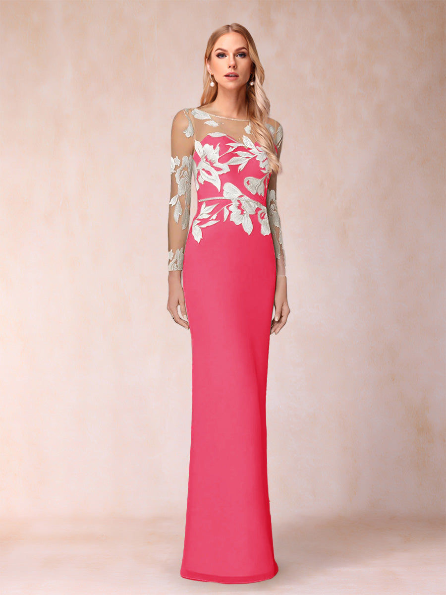 Guinevere Lark Hot Pink front view mother of the bride dress