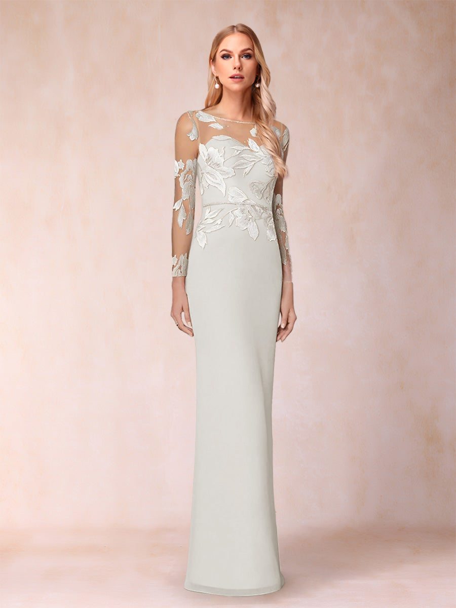 Guinevere Lark Ivory front view mother of the bride dress
