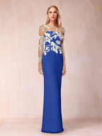 Guinevere Lark Royal Blue back view mother of the bride dress