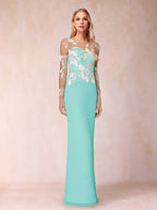 Guinevere Lark Sky Blue back view mother of the bride dress