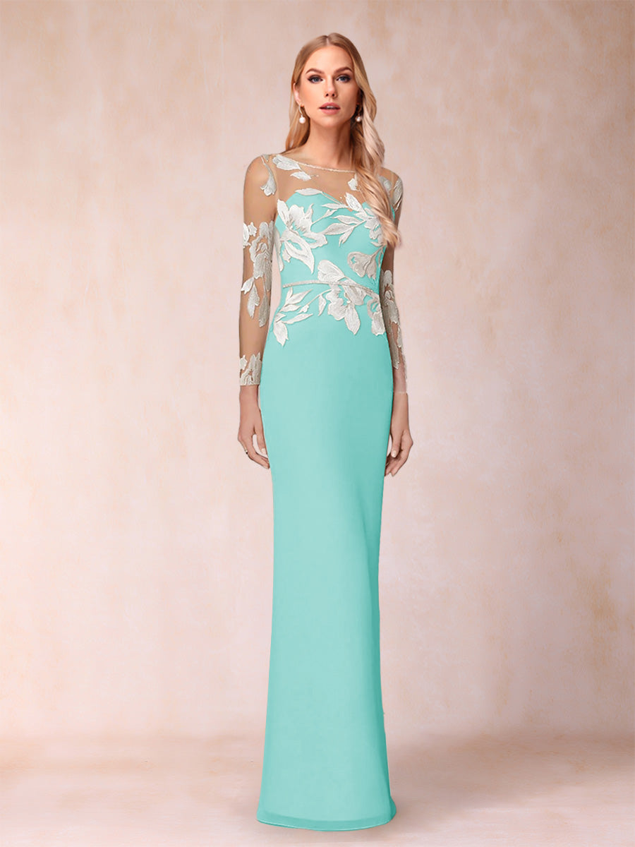 Guinevere Lark Sky Blue back view mother of the bride dress