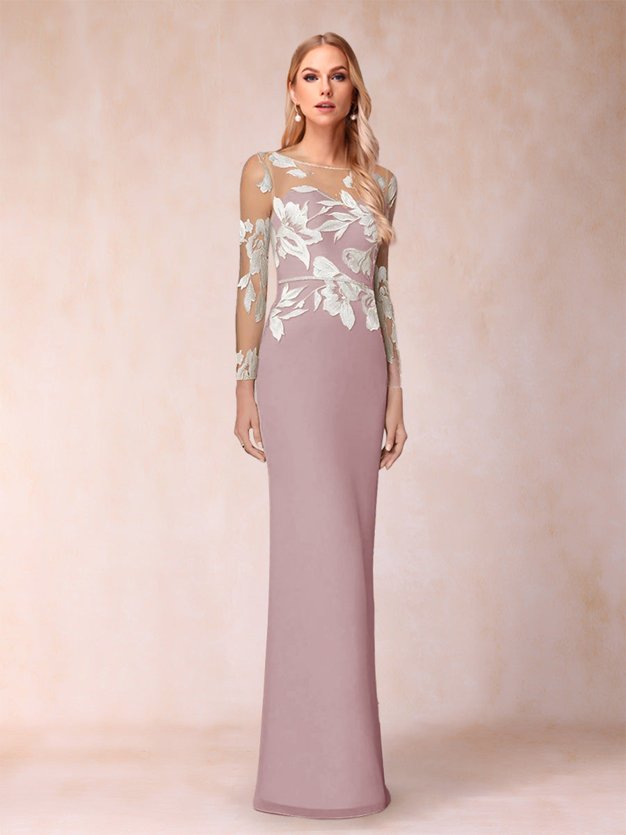 Guinevere Lark Mauve front view mother of the bride dress