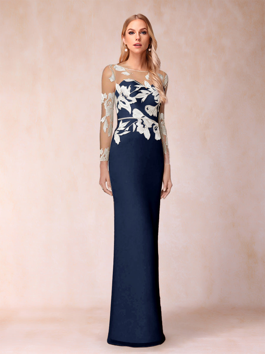 Guinevere Lark Navy Blue back view mother of the bride dress