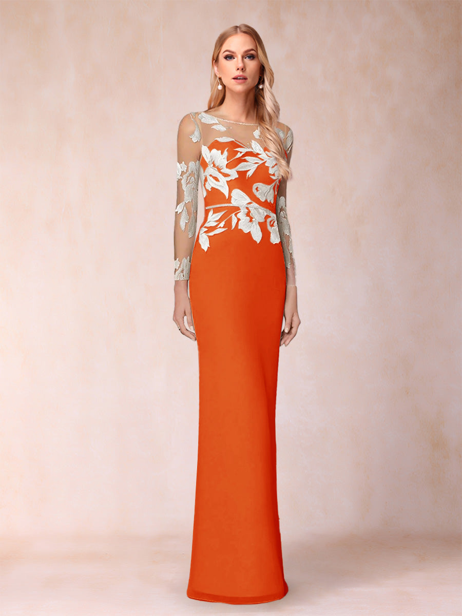 Guinevere Lark Orange front view mother of the bride dress
