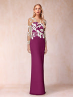 Guinevere Lark Orchid front view mother of the bride dress