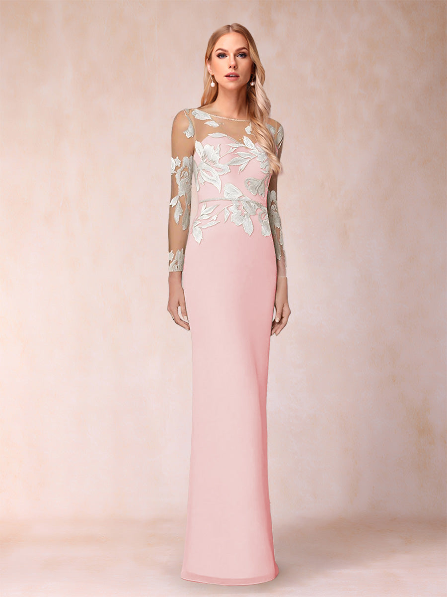 Guinevere Lark Pearl Pink front view mother of the bride dress