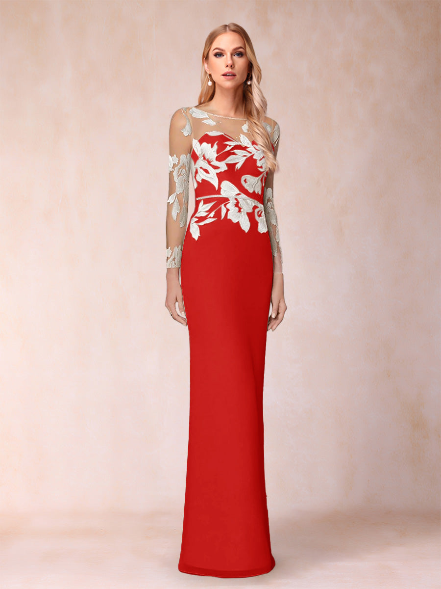 Guinevere Lark Red front view mother of the bride dress