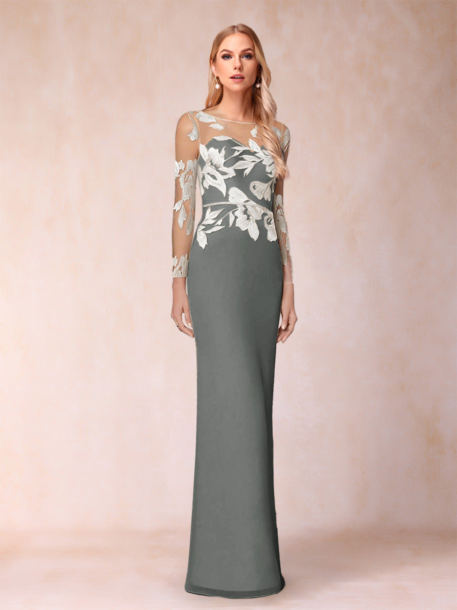 Guinevere Lark Steel Grey front view mother of the bride dress