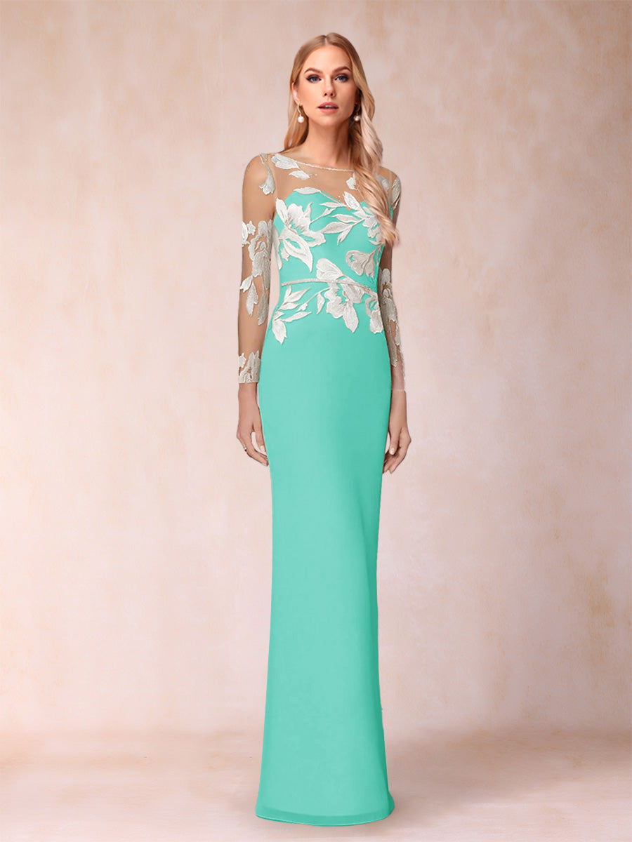 Guinevere Lark Turquoise front view mother of the bride dress