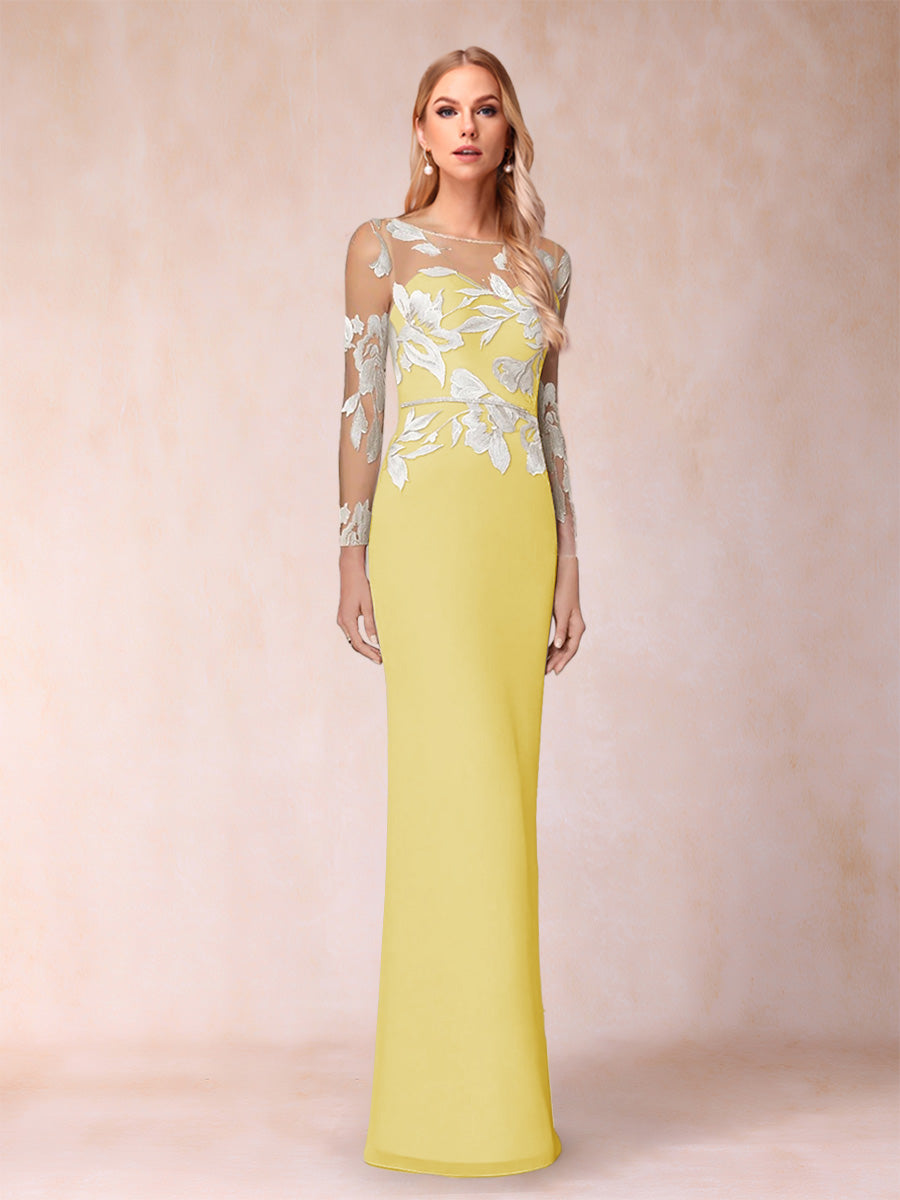 Guinevere Lark Yellow front view mother of the bride dress