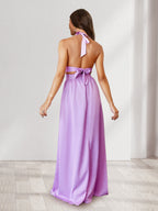 Maelle Lilac back view wedding guest dress