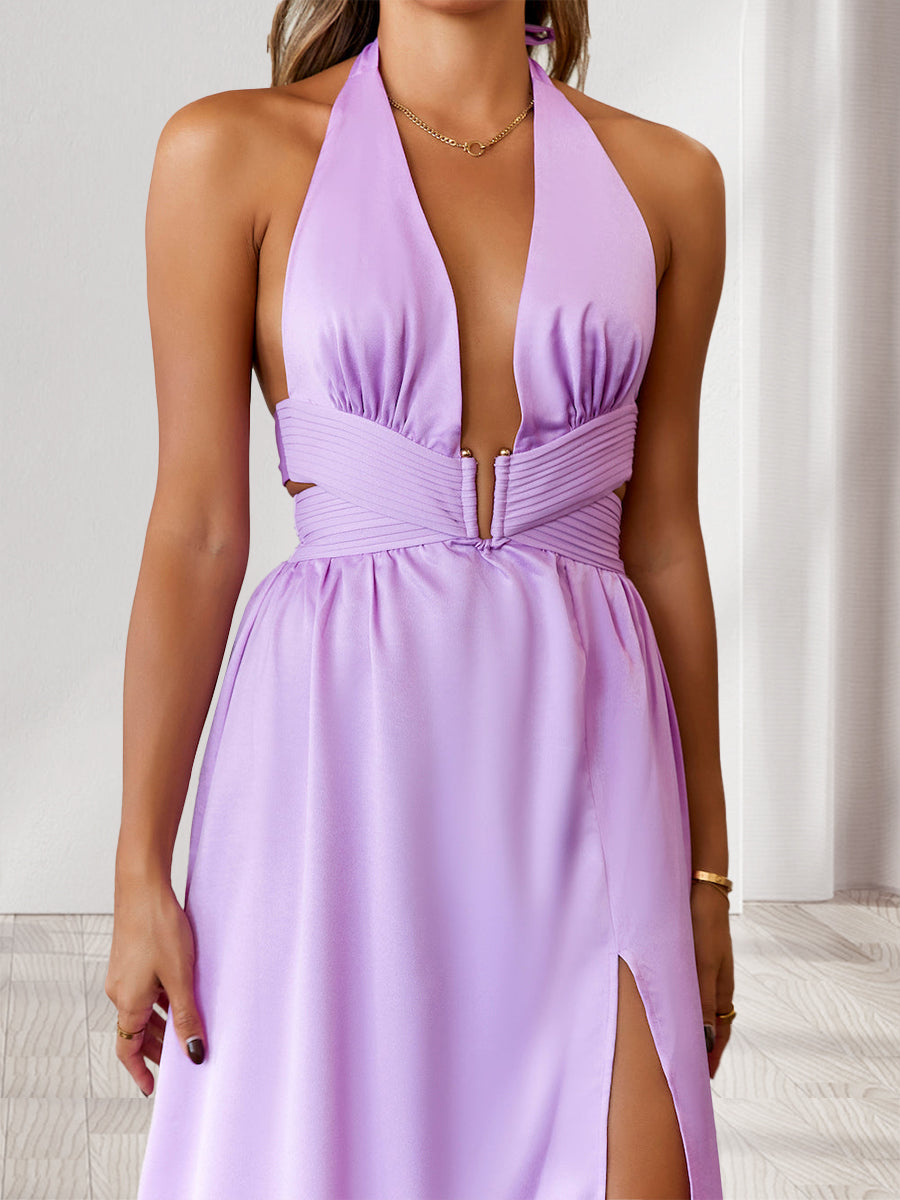 Maelle Lilac side view wedding guest dress