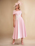 Felicite Pearl Pink front view wedding guest dress