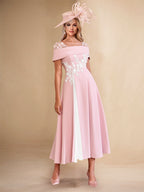 Felicite Pearl Pink fabric detail wedding guest dress