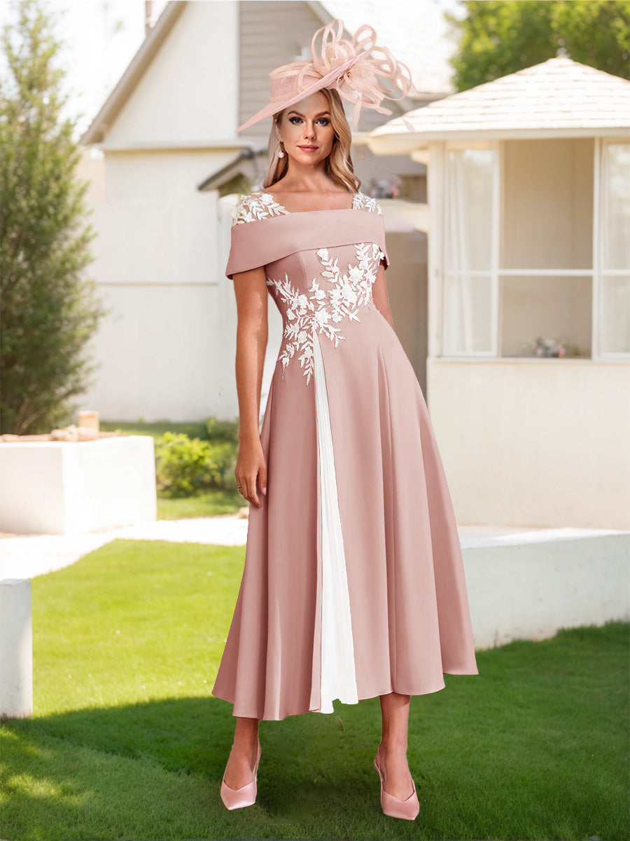 Felicite Dusty Rose front view wedding guest dress